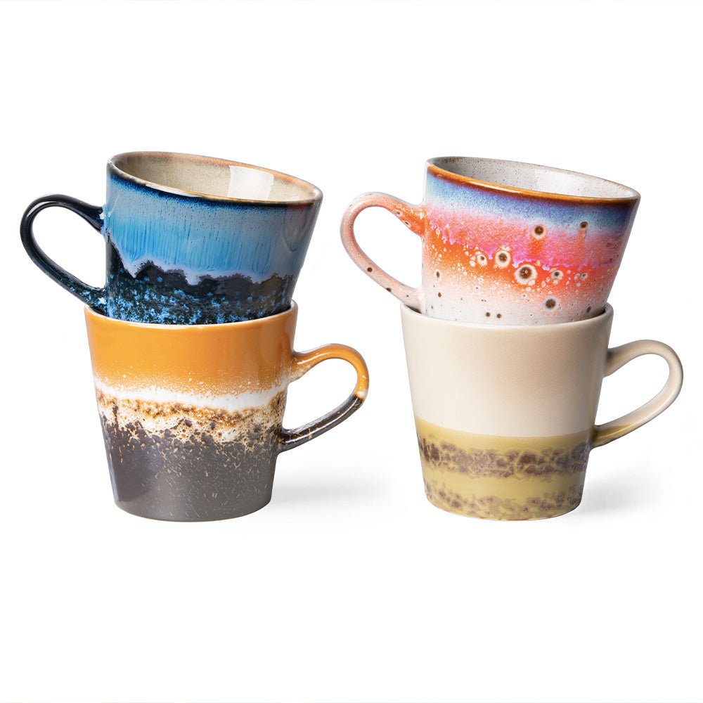 70s Ceramics Americano Mugs Pegasus (set of 4)
