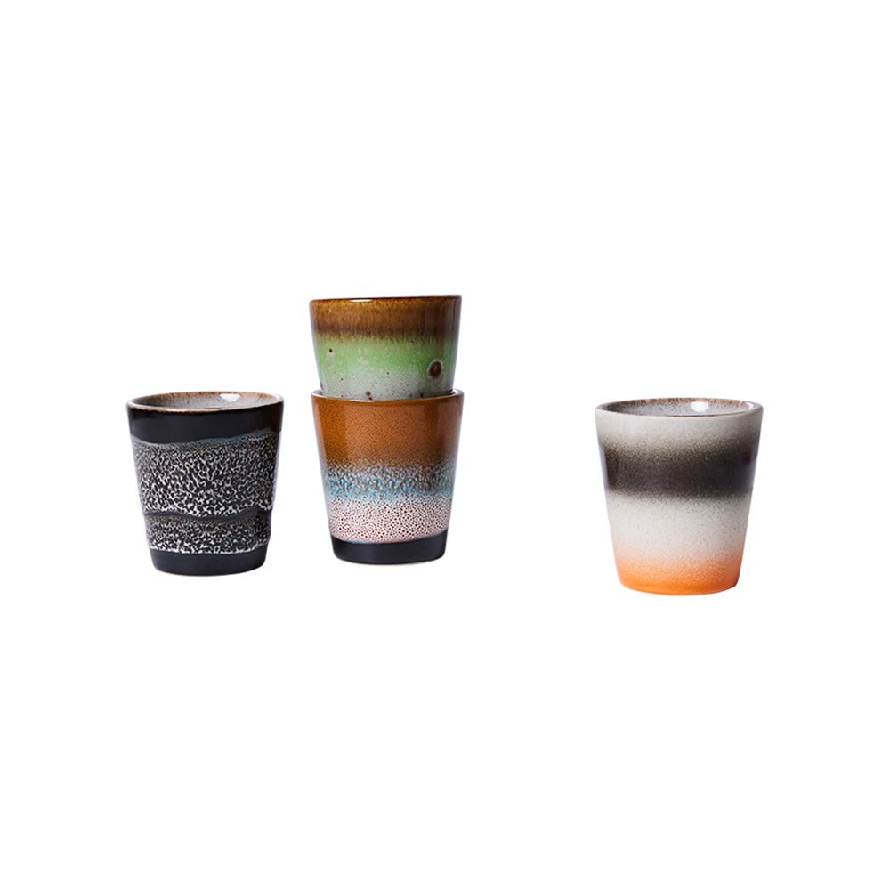 70s Ceramics Ristretto Mugs Good Vibes (Set of 4)