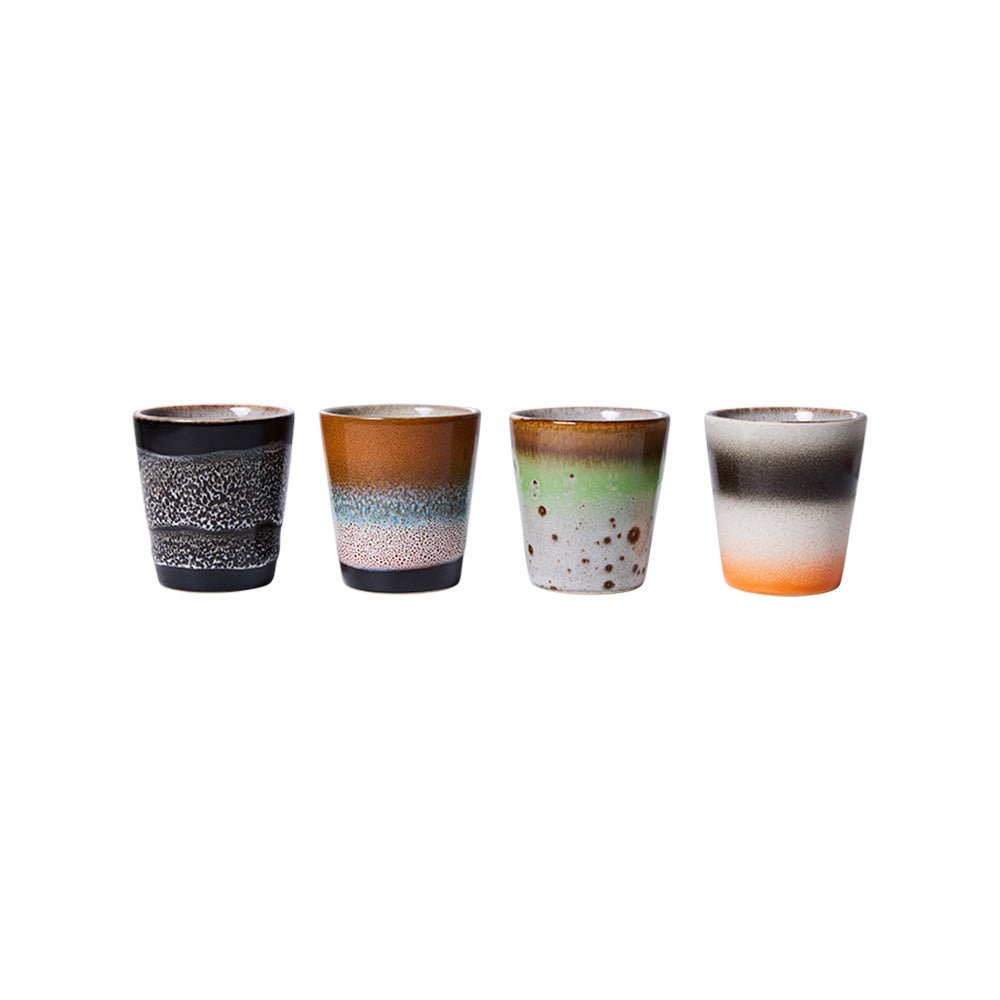 70s Ceramics Ristretto Mugs Good Vibes (Set of 4)