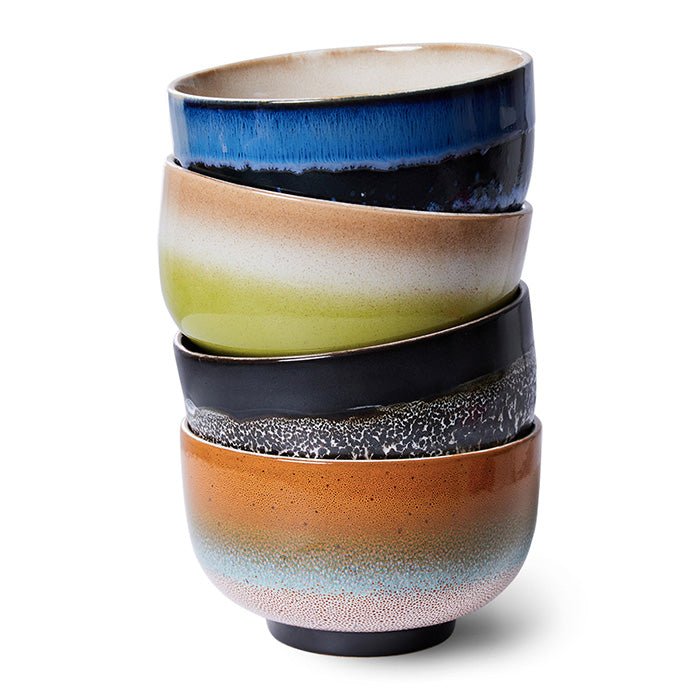 70s Ceramics Noodle Bowls Groovy (set of 4)
