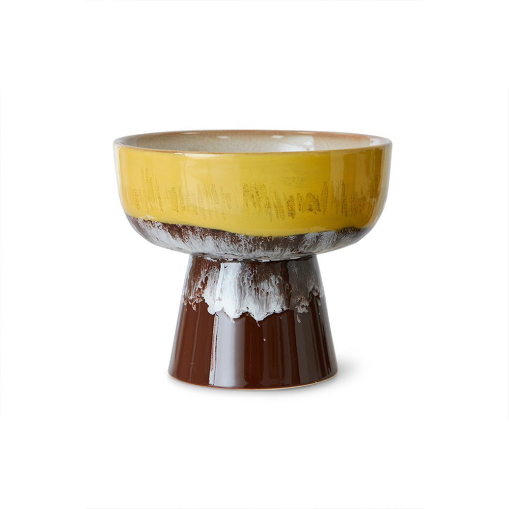 70s Ceramics: Tapas Bowl on Base - Creek L